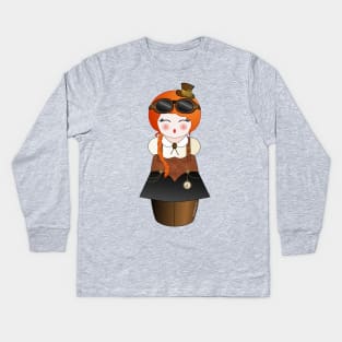 Kokeshi Steampunk Kids Long Sleeve T-Shirt